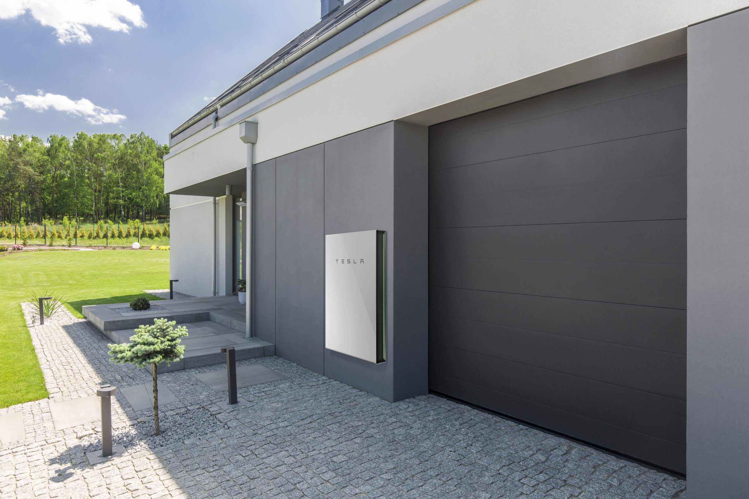 A Tesla Powerwall at a home.