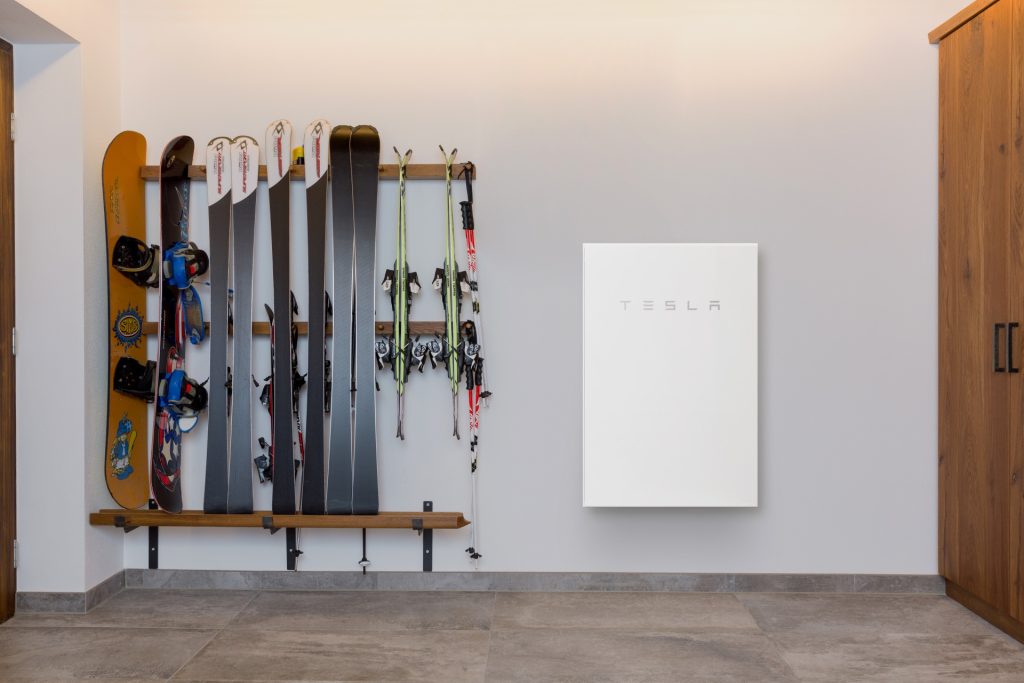 Tesla Powerwall in a home.