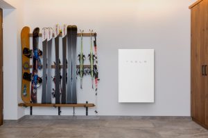 Tesla Powerwall in a home.