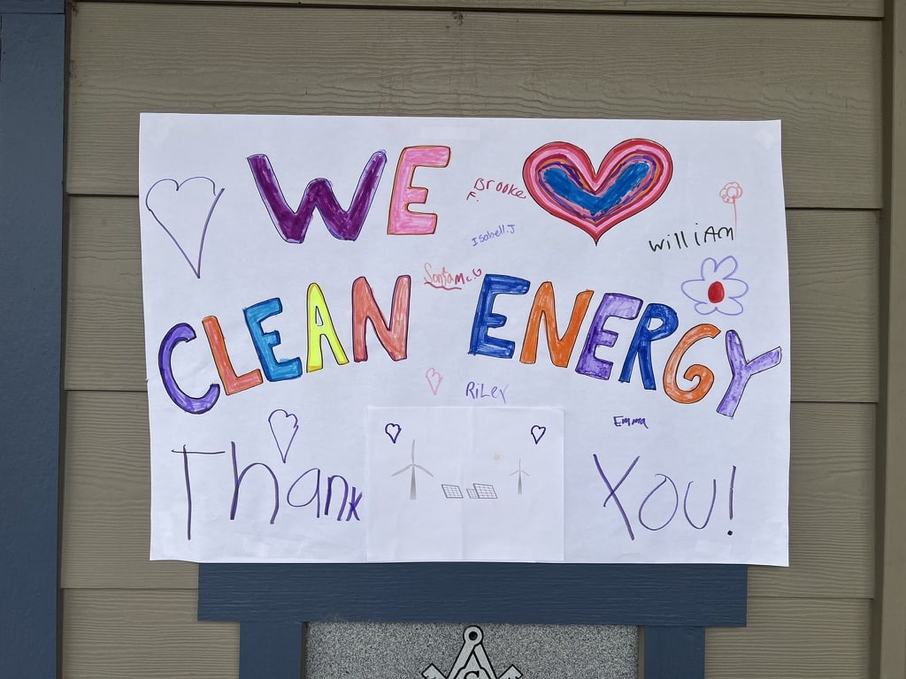We Love Clean Energy Sign