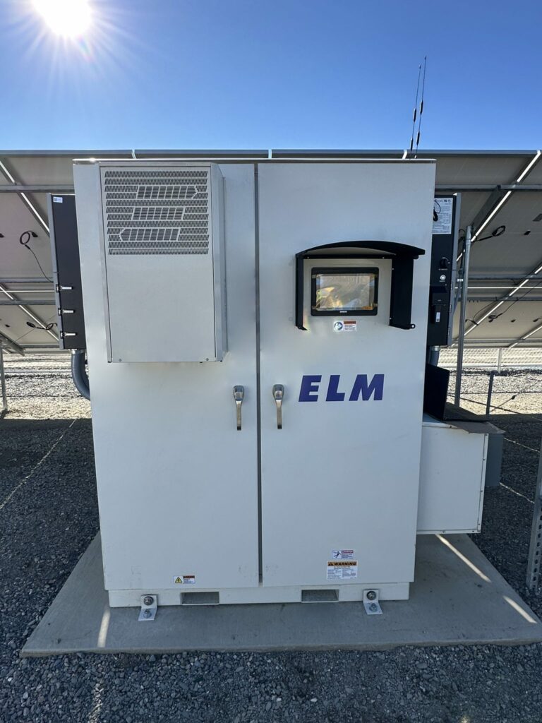 ELM Microgrid battery, installed by True South Solar at Central Point Elementary School.