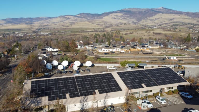 The Ashland Solar Coop array on the City Services Building in Ashland.