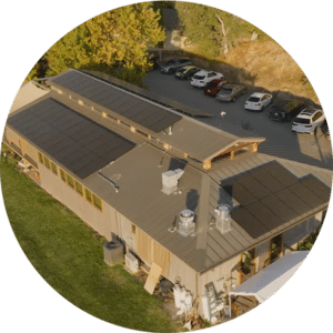 Solar Panels installed on the roof of Dunbar Farms' Tasting Room by True South Solar